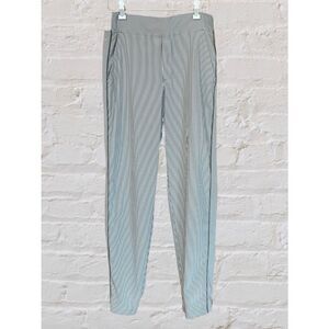 Athleta Brooklyn Women's Grey White Striped Pull On Pants Size 4